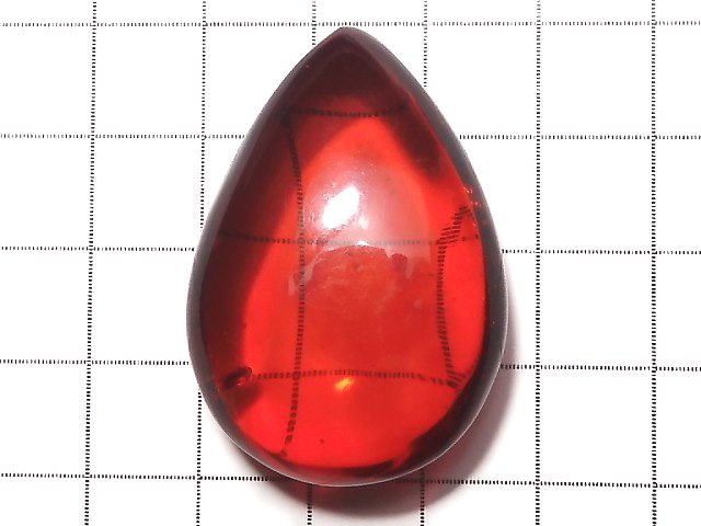 [Video] [One of a kind] Red color Amber Undrilled Pear shape NO.199