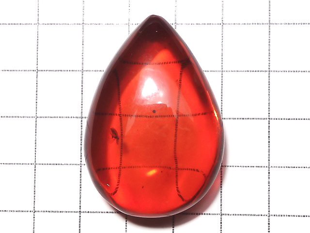 [Video] [One of a kind] Insect Red Color Amber Undrilled Pear shape NO.200