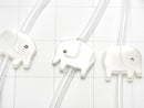 [Video] High Quality Mother of Pearl MOP AAA White Elephant Shape 10x9mm half or 1strand (Approx 14pcs)