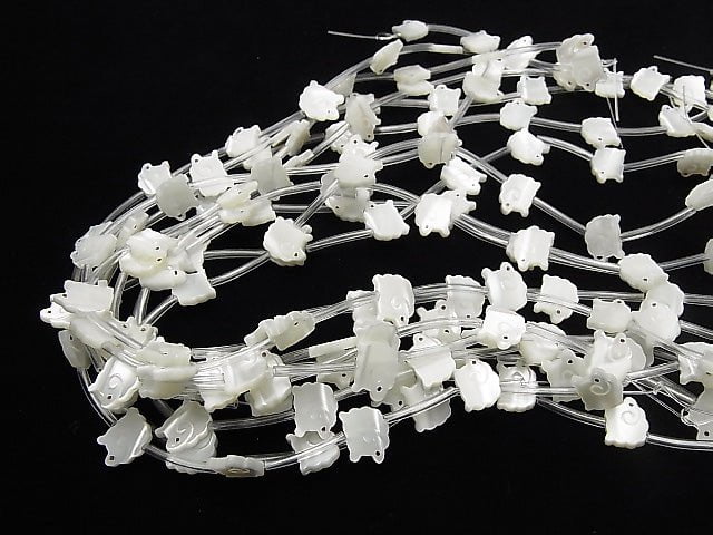 [Video] High Quality Mother of Pearl MOP AAA White Sheep Shape 11x9mm half or 1strand (Approx 14pcs)