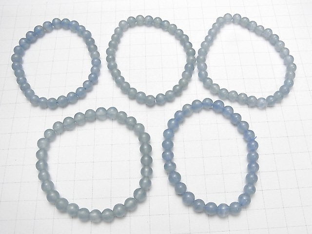 [Video] Natural Blue Calcite AA ++ Round 6mm 1strand (Bracelet)