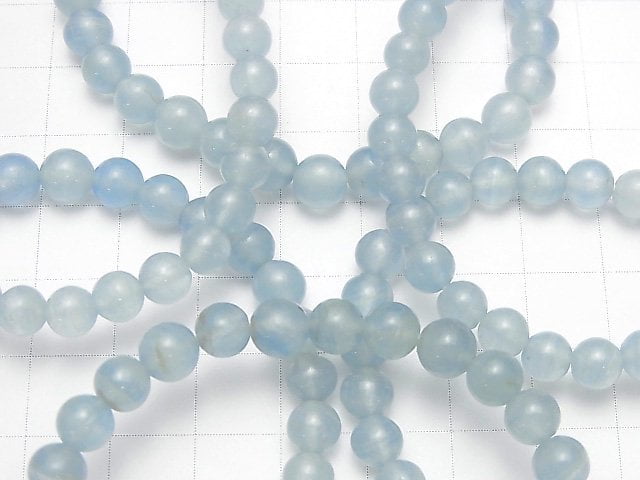 [Video] Natural Blue Calcite AA ++ Round 6mm 1strand (Bracelet)