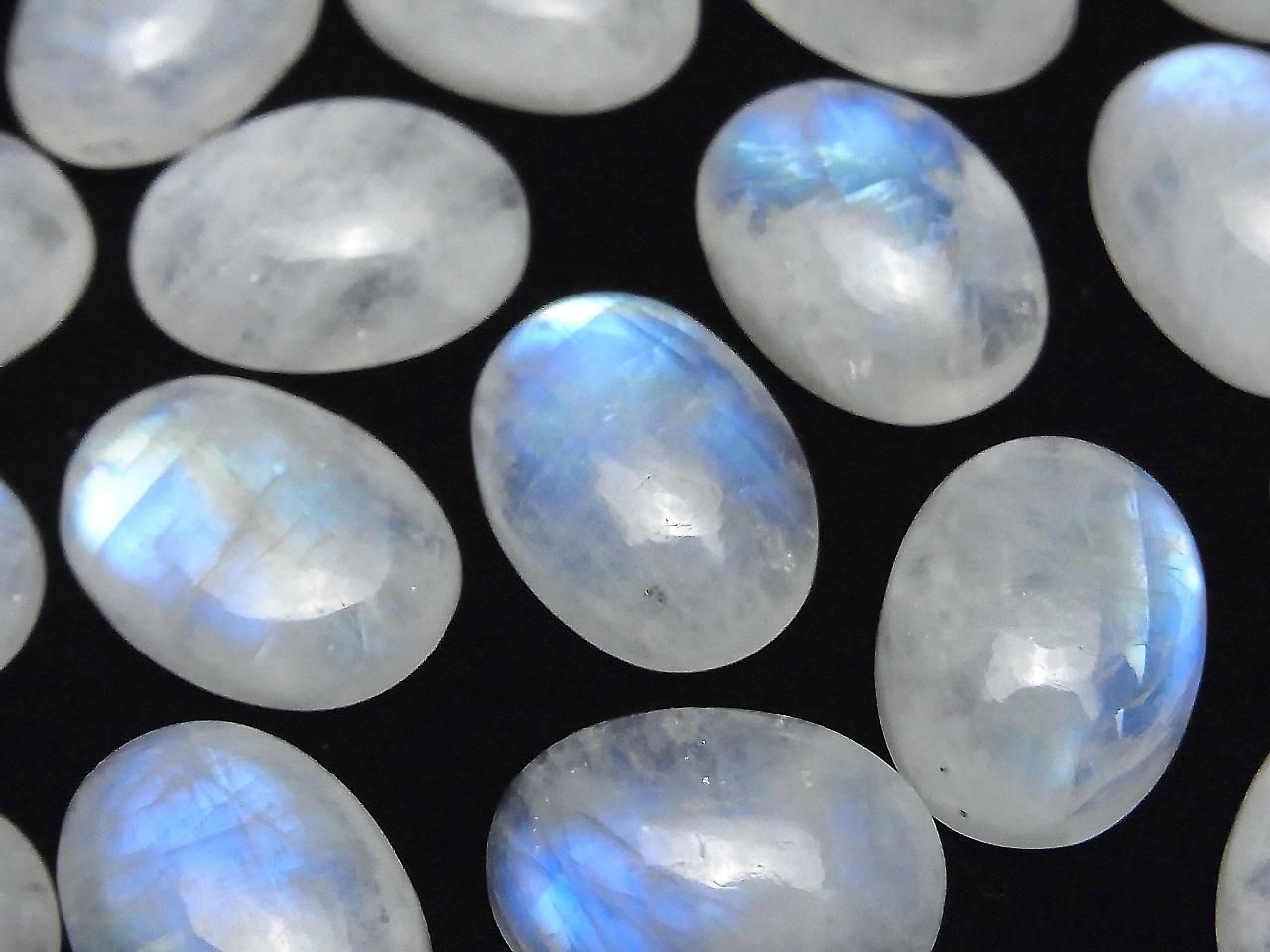 Cabochon Ovale Pierre de Lune Arc-en-ciel AA++ Haute Qualité 18x13mm 2pcs