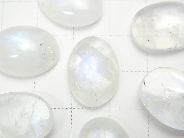 [Video]High Quality Rainbow Moonstone AA++ Oval Cabochon 18x13mm 2pcs