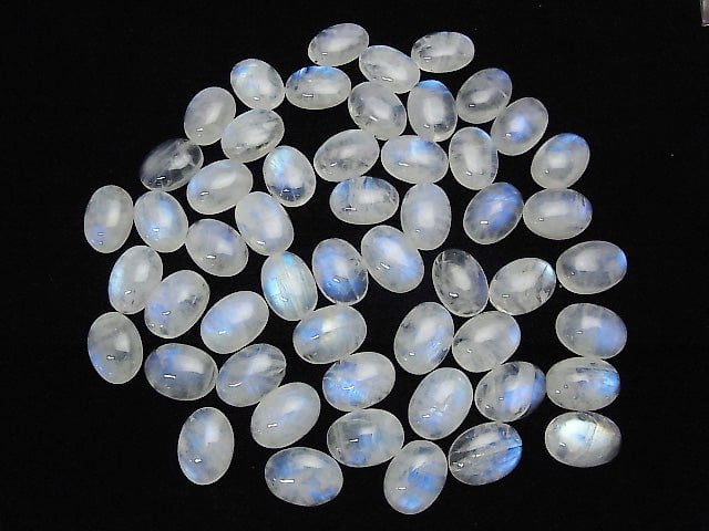 [Video]High Quality Rainbow Moonstone AA++ Oval Cabochon 18x13mm 2pcs