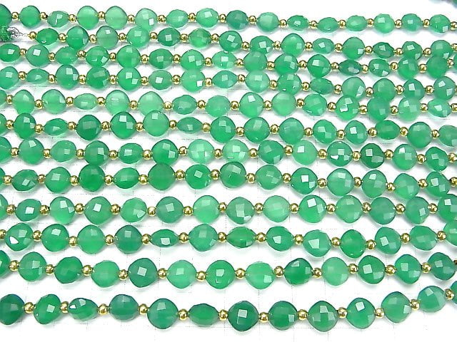 [Video] High Quality Green Onyx AAA Diamond Shape (Cushion Cut) 9x9mm half or 1strand (18pcs)