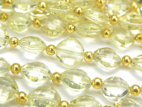 Diamond, Lemon Quartz Gemstone Beads