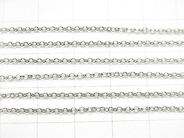 Silver925 Rolo Chain Approx 1.6mm Rhodium Plated 10cm