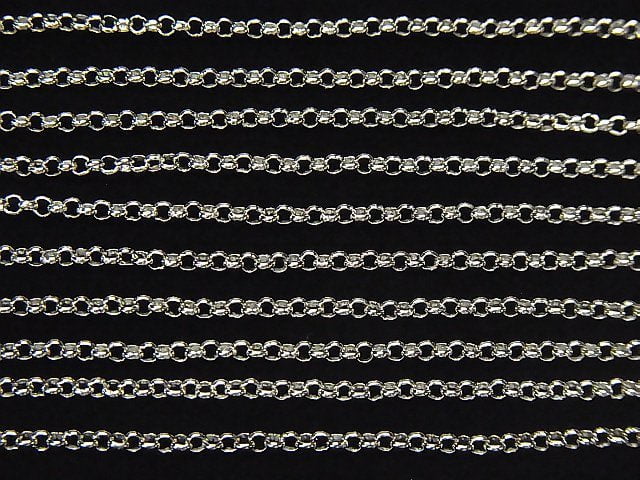 Silver925 Rolo Chain Approx 1.6mm Rhodium Plated 10cm