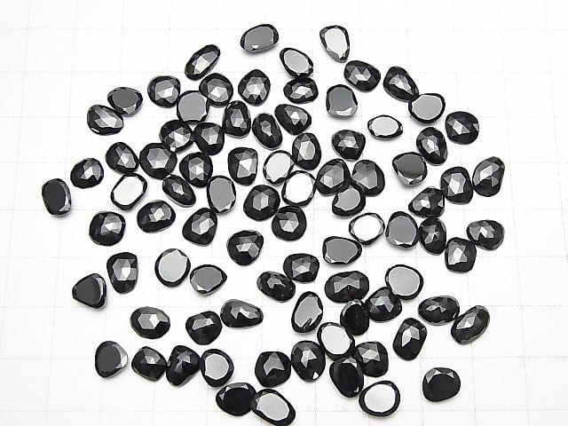 [Video]High Quality Black Spinel AAA Loose stone Freeform Single Sided Rose Cut 5pcs