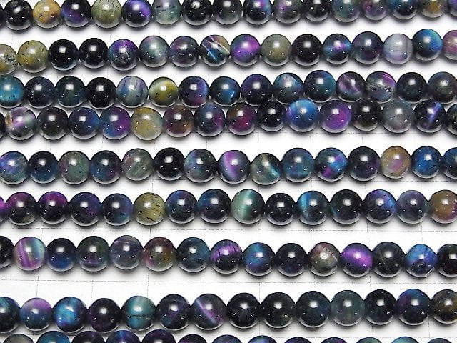 Mixed Color Tiger's Eye AAA- Round 6mm 1strand beads (aprx.15inch / 36cm)