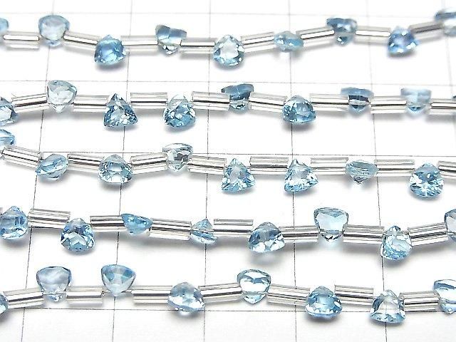 [Video]High Quality Swiss Blue Topaz AAA- Triangle Faceted 4x4mm half or 1strand (18pcs)