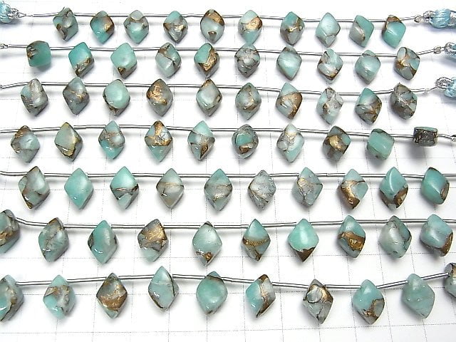 [Video] Copper Amazonite AAA Diamond 12x8mm half or 1strand (8pcs)