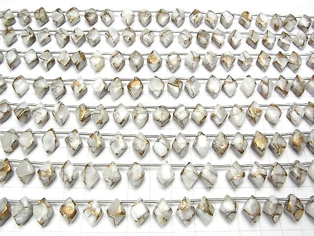 [Video]Copper Calcite AAA Diamond 12x8mm half or 1strand (18pcs )