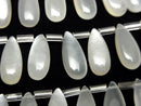 [Video]High Quality White Moonstone AAA- Pear shape (Smooth) 15x6mm half or 1strand (18pcs)