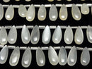 [Video]High Quality White Moonstone AAA- Pear shape (Smooth) 15x6mm half or 1strand (18pcs)