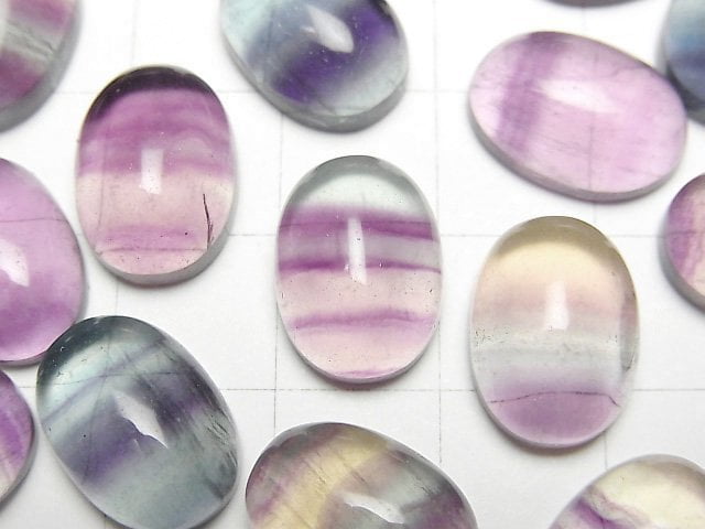 [Video] Fluorite AAA Oval Cabochon 14x10mm 3pcs