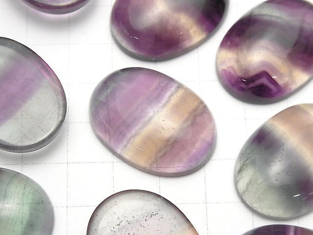 [Video] Fluorite AAA Oval Cabochon 30x22mm 2pcs