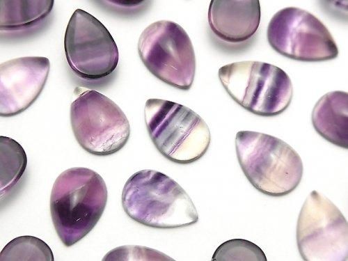 [Video]Fluorite AAA Pear shape Cabochon 12x8mm 3pcs