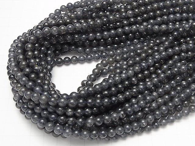 [Video] Iolite AA Round 6mm half or 1strand beads (aprx.15inch / 36cm)