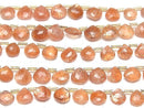[Video]High Quality Sunstone AAA- Chestnut Faceted Briolette 1strand beads (aprx.7inch/18cm)