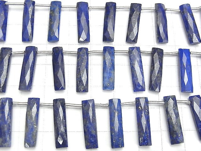 [Video] Lapis lazuli AA+ Faceted Rectangle 20x5mm half or 1strand beads (aprx.7inch / 18cm)