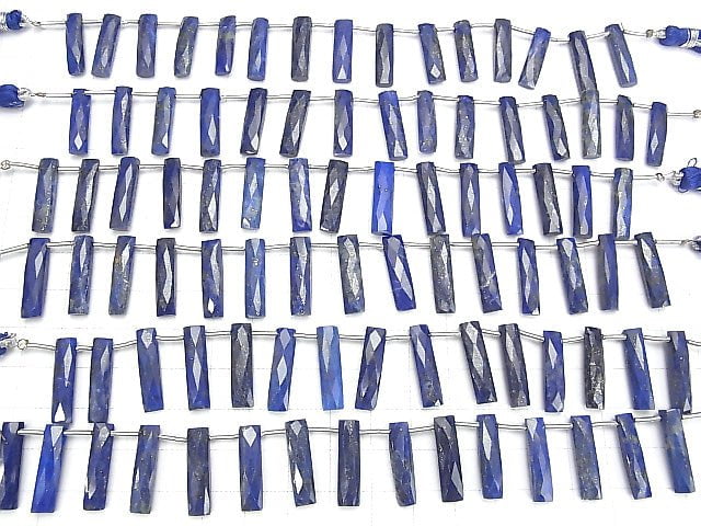 [Video] Lapis lazuli AA+ Faceted Rectangle 20x5mm half or 1strand beads (aprx.7inch / 18cm)