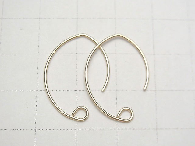 14KGF Earwire 23x16mm 1pair