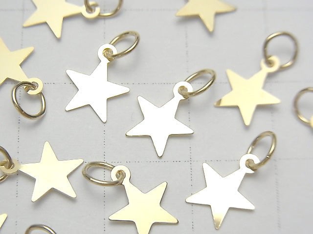 14KGF Jump Ring with Charm 9x7.5mm Star 1pc