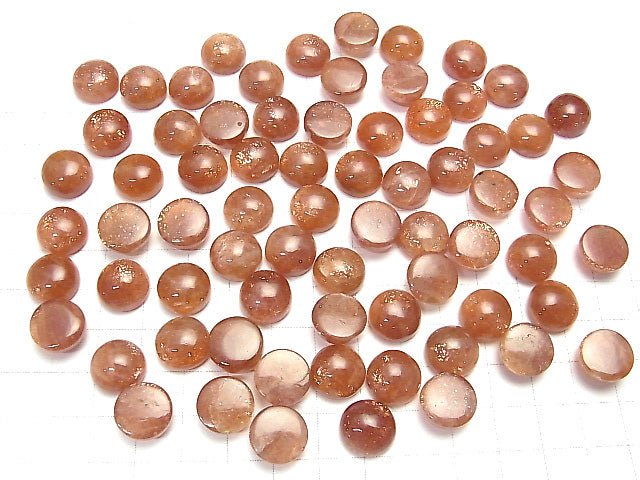 [Video] High Quality Sunstone AA++ Round Cabochon 12x12mm 2pcs