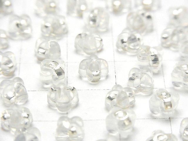 Silver 925 Silicone Earrings, Flower Design, 10pcs (5 pairs)