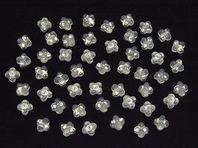 Silver 925 Silicone Earrings, Flower Design, 10pcs (5 pairs)