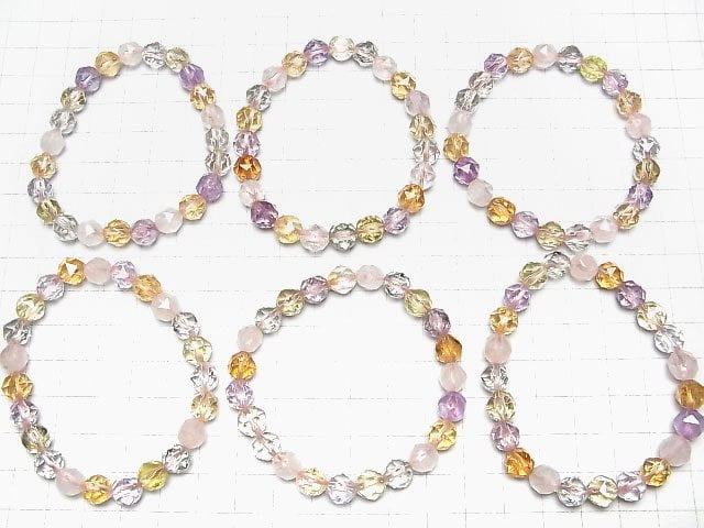 [Video]High Quality Mixed Stone AAA Star Faceted Round 8mm Bracelet