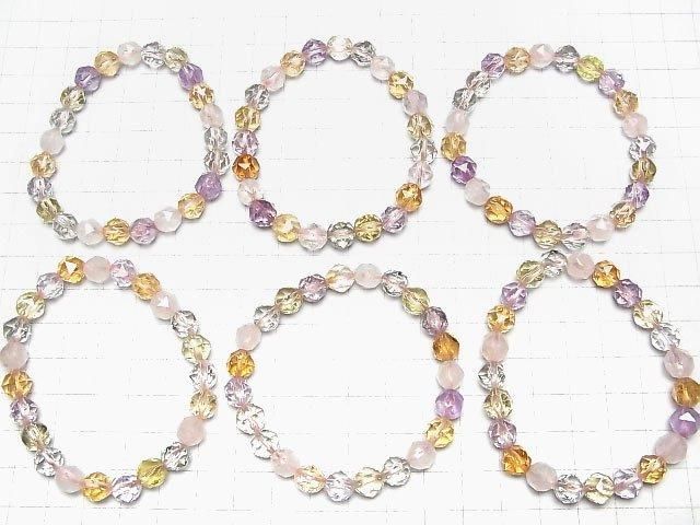 Bracelet 8mm rond à facettes étoilées AAA en pierres mélangées de haute qualité