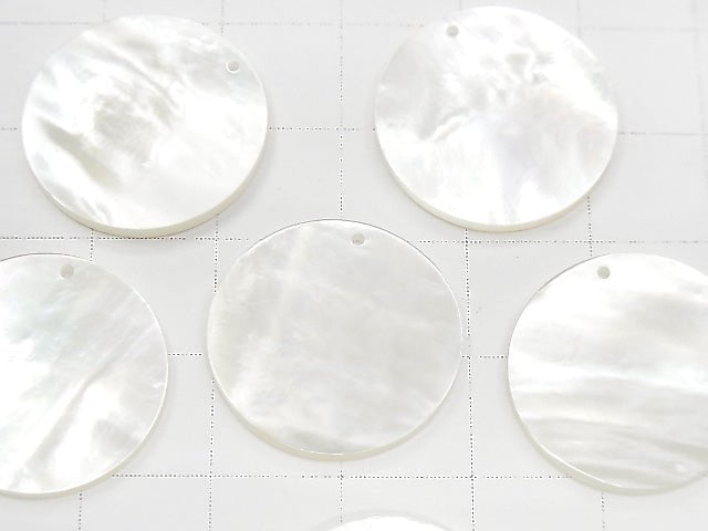 [Video] High Quality White Shell (Silver-lip Oyster) AAA Coin 20x20mm 2pcs