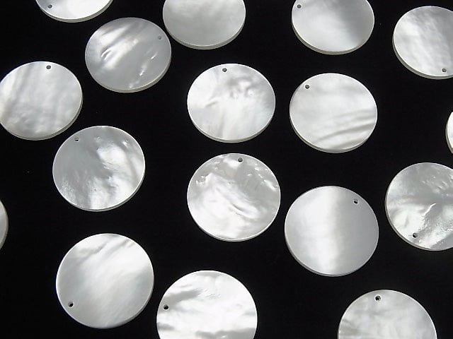 [Video] High Quality White Shell (Silver-lip Oyster) AAA Coin 20x20mm 2pcs