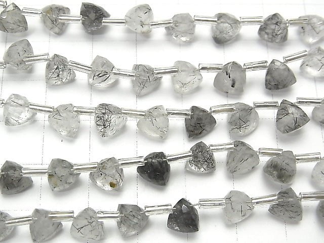 [Video] High Quality Tourmaline Quartz AAA- 3D Triangle Cut 6x6x6mm half or 1strand (18pcs)