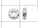 Metal parts Rondelle 6x6x2mm Silver (with CZ) 2pcs