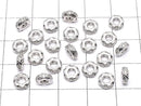 Metal parts Rondelle 6x6x2mm Silver (with CZ) 2pcs