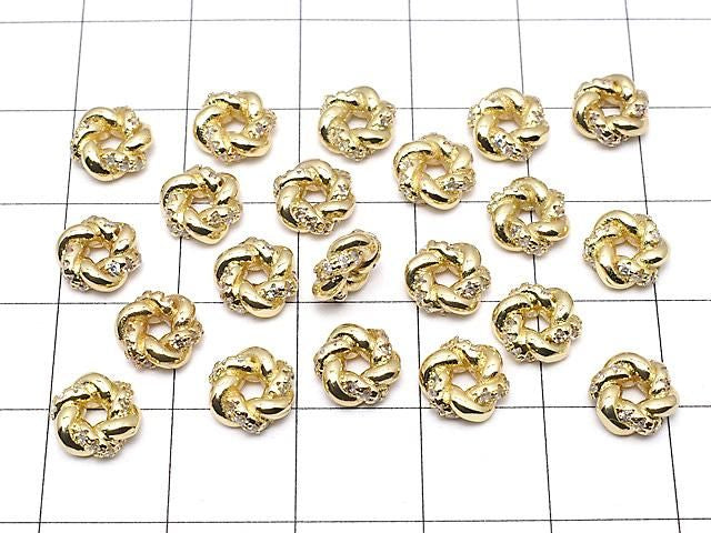 Rondelle Métal 7x7x3mm Doré (avec CZ) 2pcs