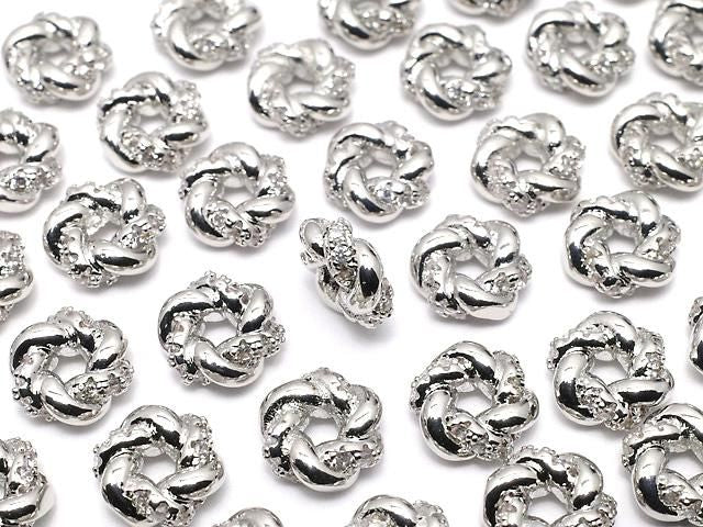 Metallteile Rondelle 7x7x3mm Silber (mit CZ) 2 Stück
