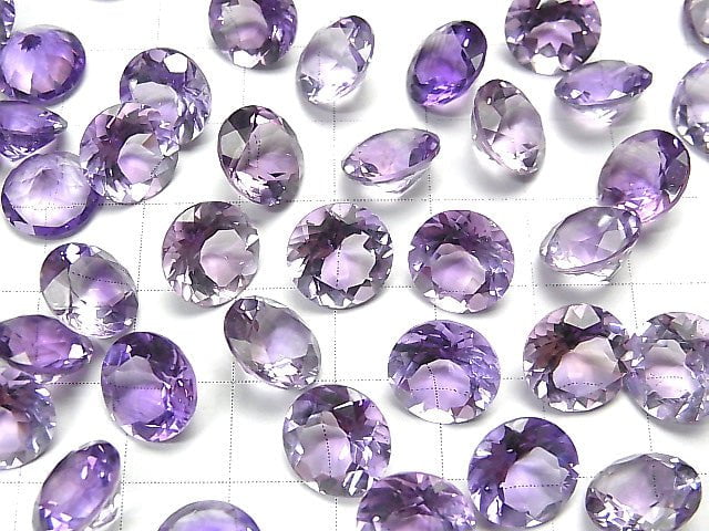 [Video]High Quality Amethyst AAA- Loose stone Round Faceted 10x10mm 3pcs