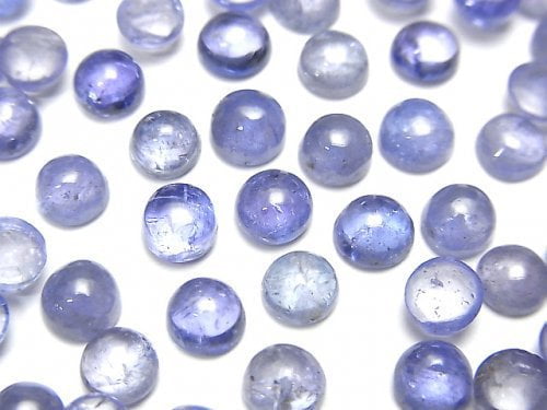 [Video]High Quality Tanzanite AA++ Round Cabochon 5x5mm 4pcs