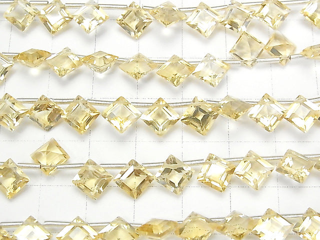 [Video] High Quality Citrine AAA Diamond Faceted 8x8mm half or 1strand (18pcs)