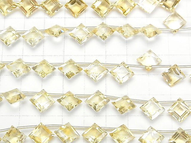 [Video] High Quality Citrine AAA Diamond Faceted 11x11mm half or 1strand (12pcs)