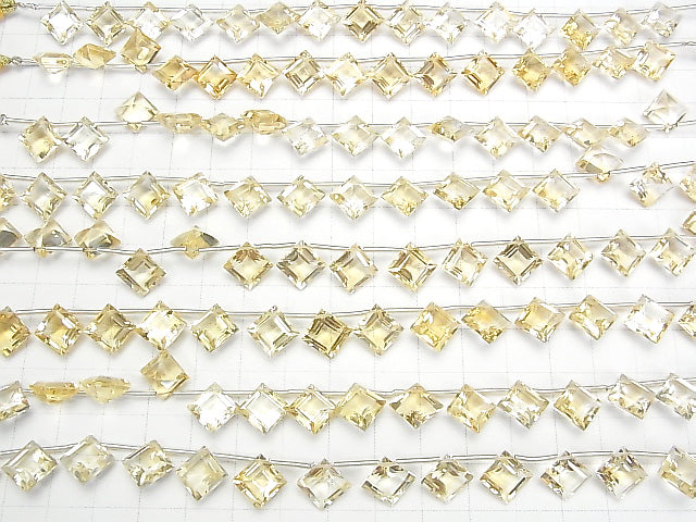 [Video] High Quality Citrine AAA Diamond Faceted 11x11mm half or 1strand (12pcs)