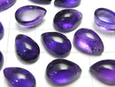 [Video]High Quality Amethyst AAA- Pear shape Cabochon 12x8mm 3pcs