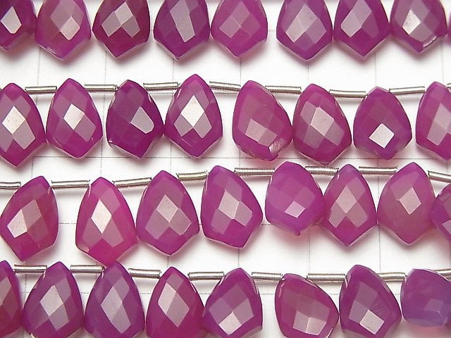 [Video] Fuchsia Pink Chalcedony AAA Deformation Faceted Marquise 12x8mm half or 1strand (18pcs)