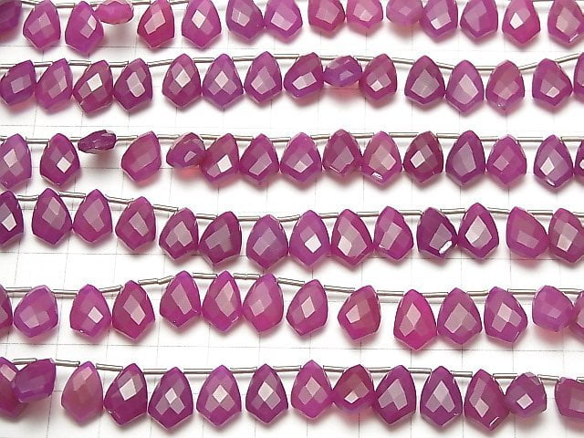 [Video] Fuchsia Pink Chalcedony AAA Deformation Faceted Marquise 12x8mm half or 1strand (18pcs)