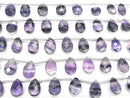 [Video] Purple Fluorite AA++ Pear shape Faceted Briolette 12x8mm 1strand (13pcs)